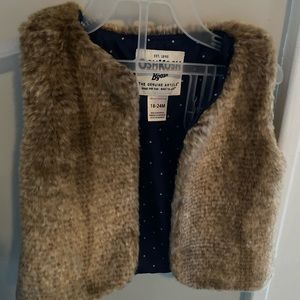 Tan faux fur Oshkosh vest